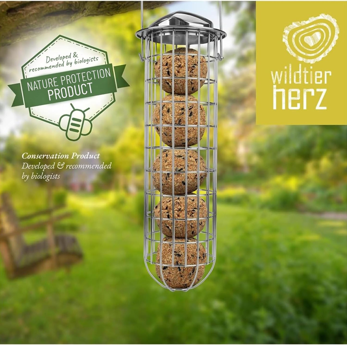 | Fat Ball Holder 12" - 5 Year Guarantee - Made of Rustproof Metal Bir