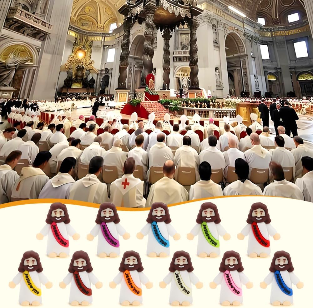 40 Pcs Mini Jesus Figurines in Bulk, Little Jesus Loves You Figures to Hide Tiny Action Figure for Crafts Pocket Seek Religious Gifts Christmas Stuffers Fillers Sunday School Baptism Christ Savior