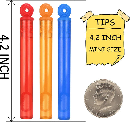 32-Piece 8 Colors Mini Bubble Wands Assortment Party Favors Toys for Kids Child, Christmas Celebration,Thanksgiving New Year, Themed Birthday,Wedding, Bath Time,Summer Outdoor Gifts for Girls Boys