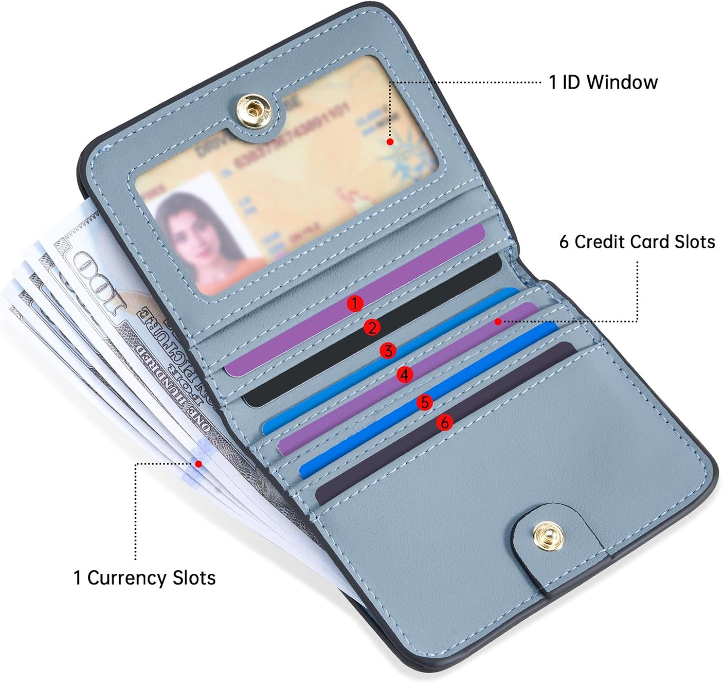 Toughergun Women’s Small Slim Leather Wallet with RFID Protection, Com