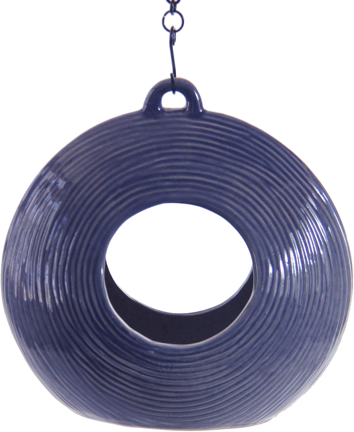 Byer of Maine Circle Fly Through Heather Blue Bird Feeder for Outside,