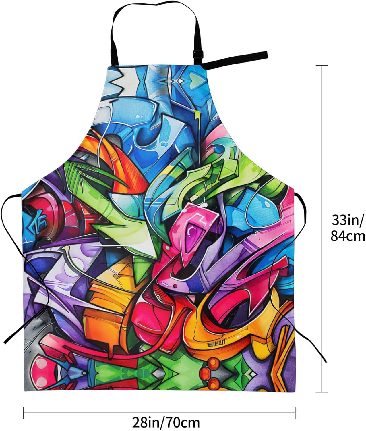 Graffiti Drawing print Waterproof chef's apron with pocket apron for kitchen cooking baking barbecue and gardening