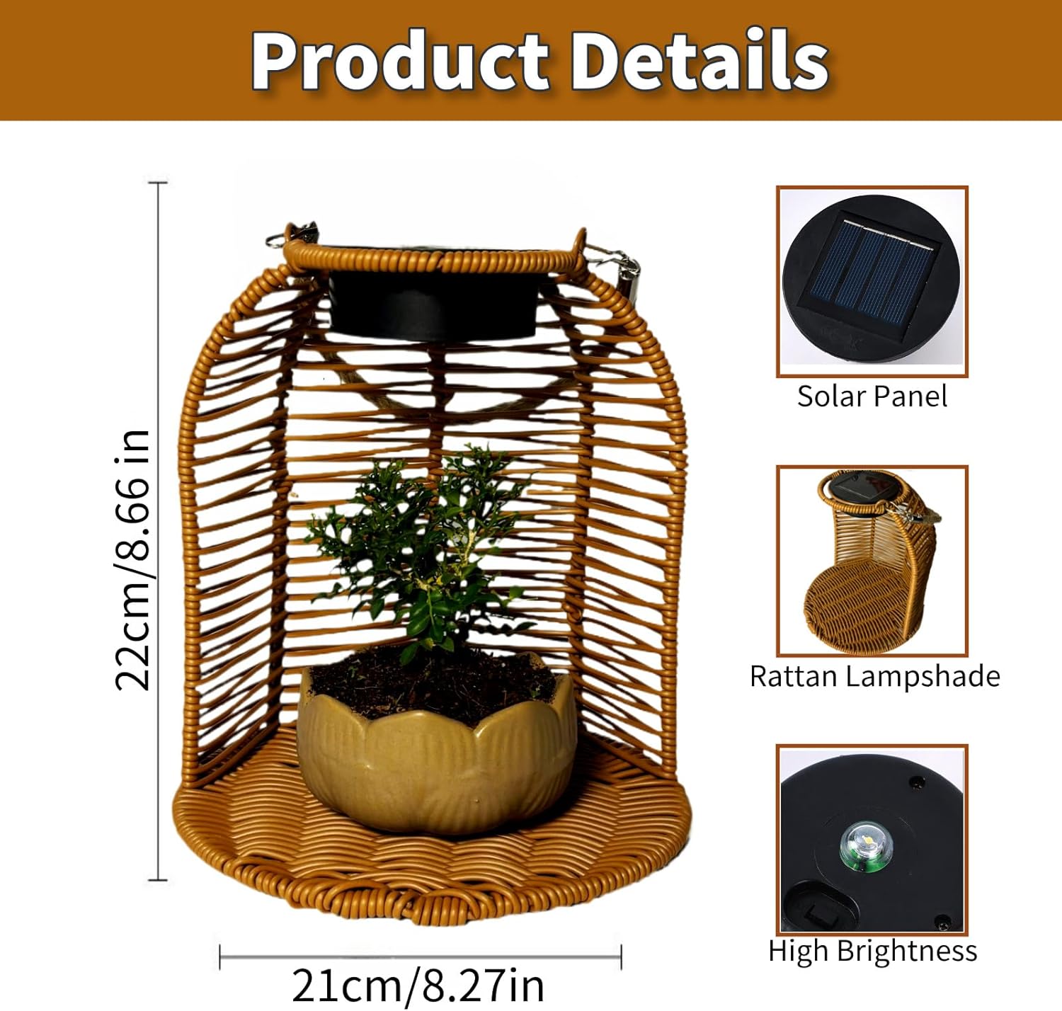 Hanging Planter for Indoor Plants, Rattan Hanging Flower Pots with Sol