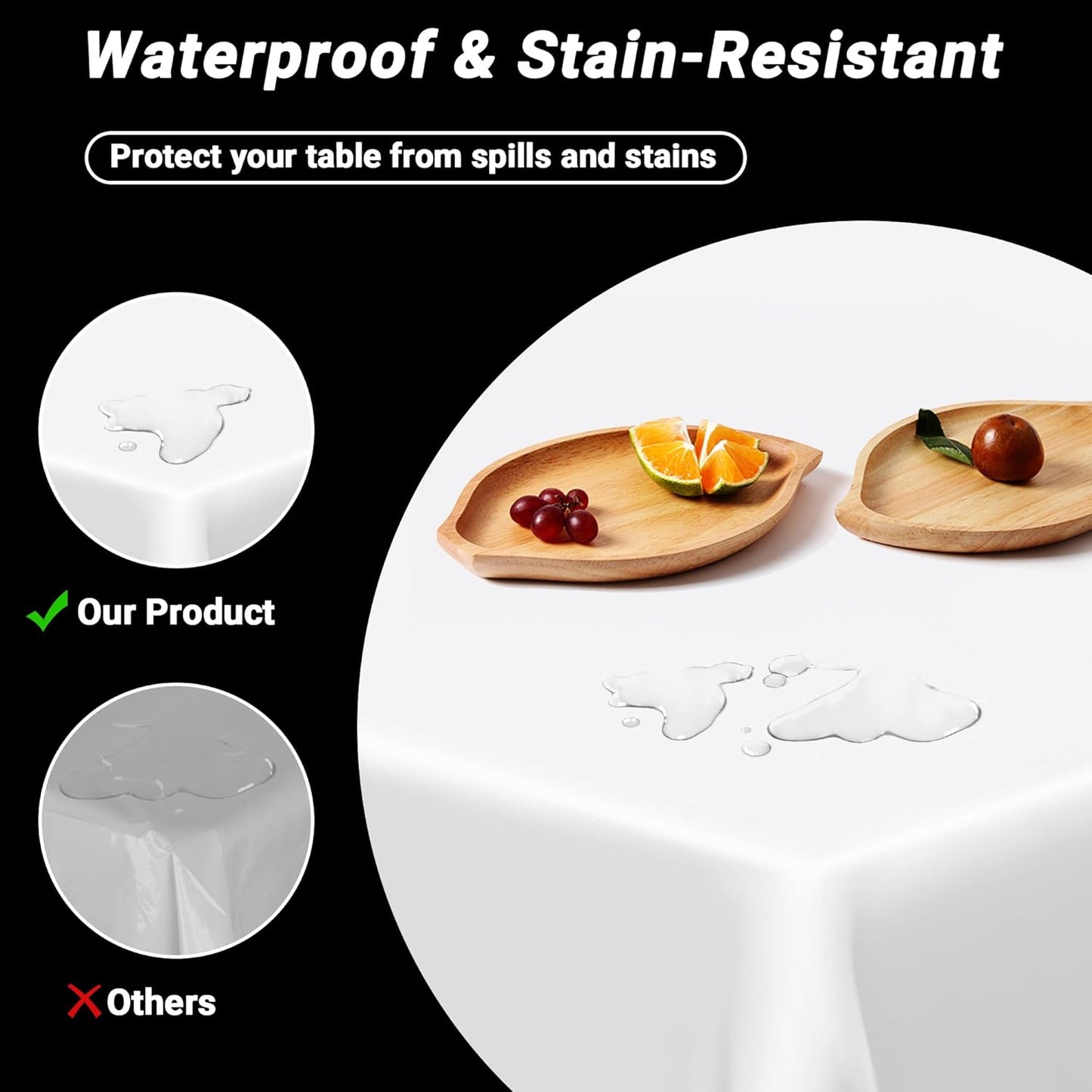 4 Packs White Plastic Tablecloth, Sturdy Disposable Table Cloth, 54 X 
