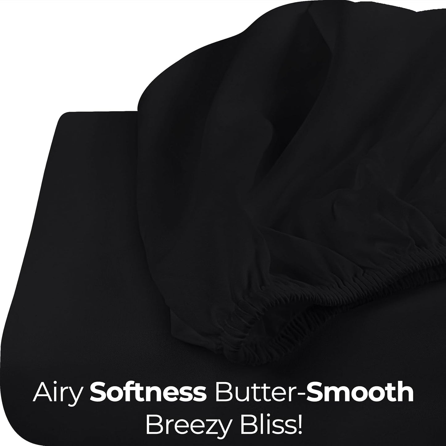 Utopia Bedding Queen Fitted Sheet - Bottom Sheet - Deep Pocket - Soft Microfiber - Shrinkage and Fade Resistant - Easy Care -1 Fitted Sheet Only (Black)