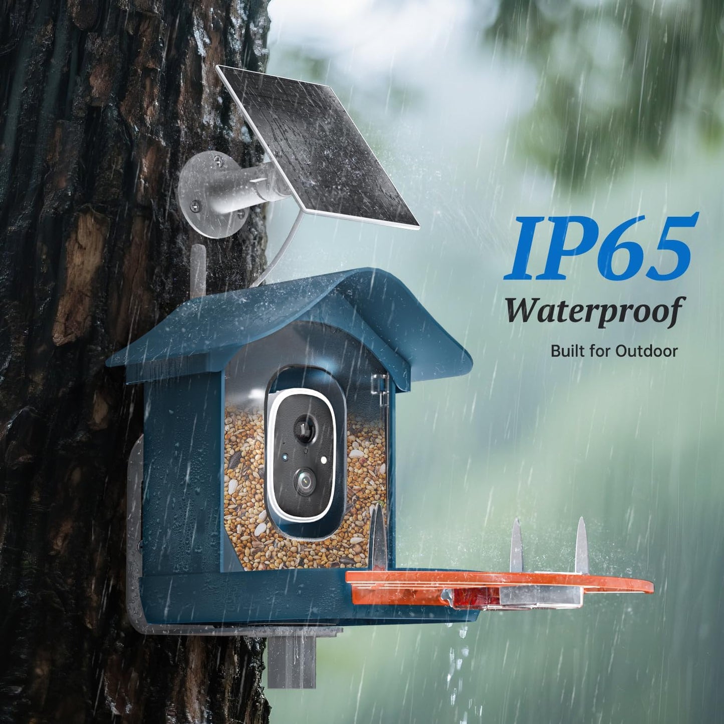 Smart Bird Feeder with Camera, 2K HD AI Identify Birds Species, Bird Watching Camera with Solar Panel, Gift for Mom Dad Birdlovers