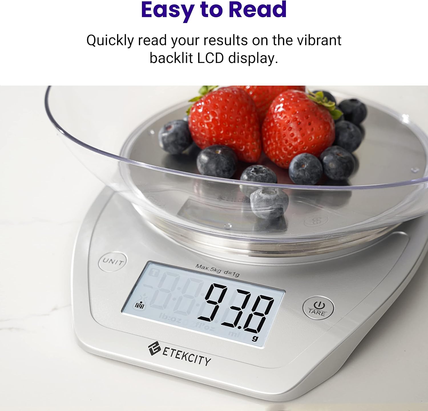 Etekcity 0.1g Food Kitchen Scale, Bowl, Digital Grams and Ounces for W