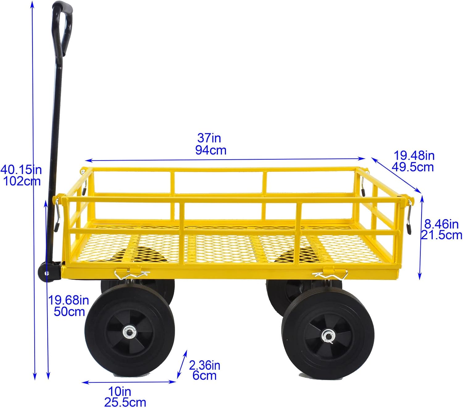 Garden Cart Outdoor Utility Wagon with Solid Wheels Beach Wagon,All Te