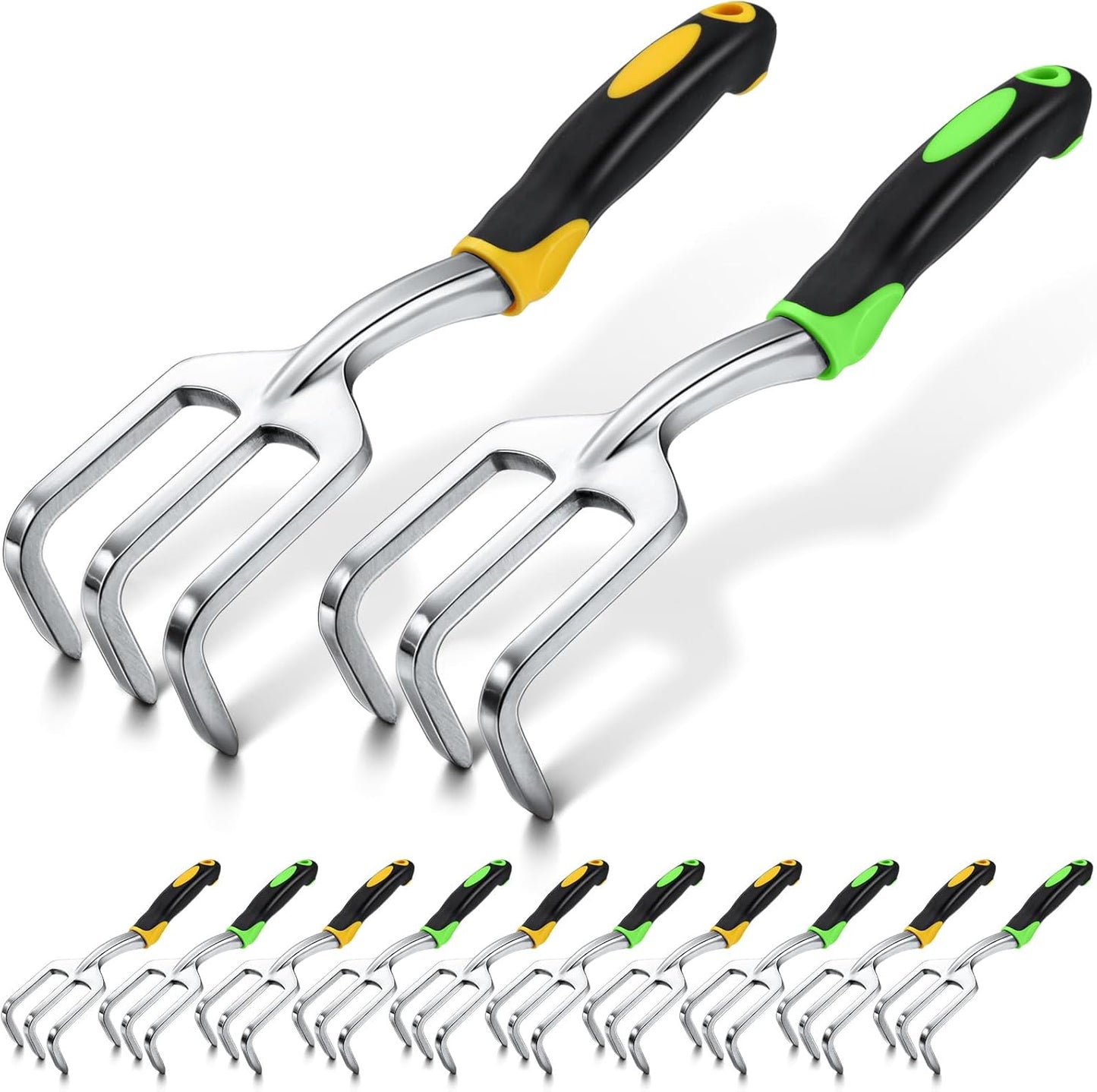 12 Pcs Hand Rake Garden Tool Mini Rake Heavy Duty Garden Cultivator 11