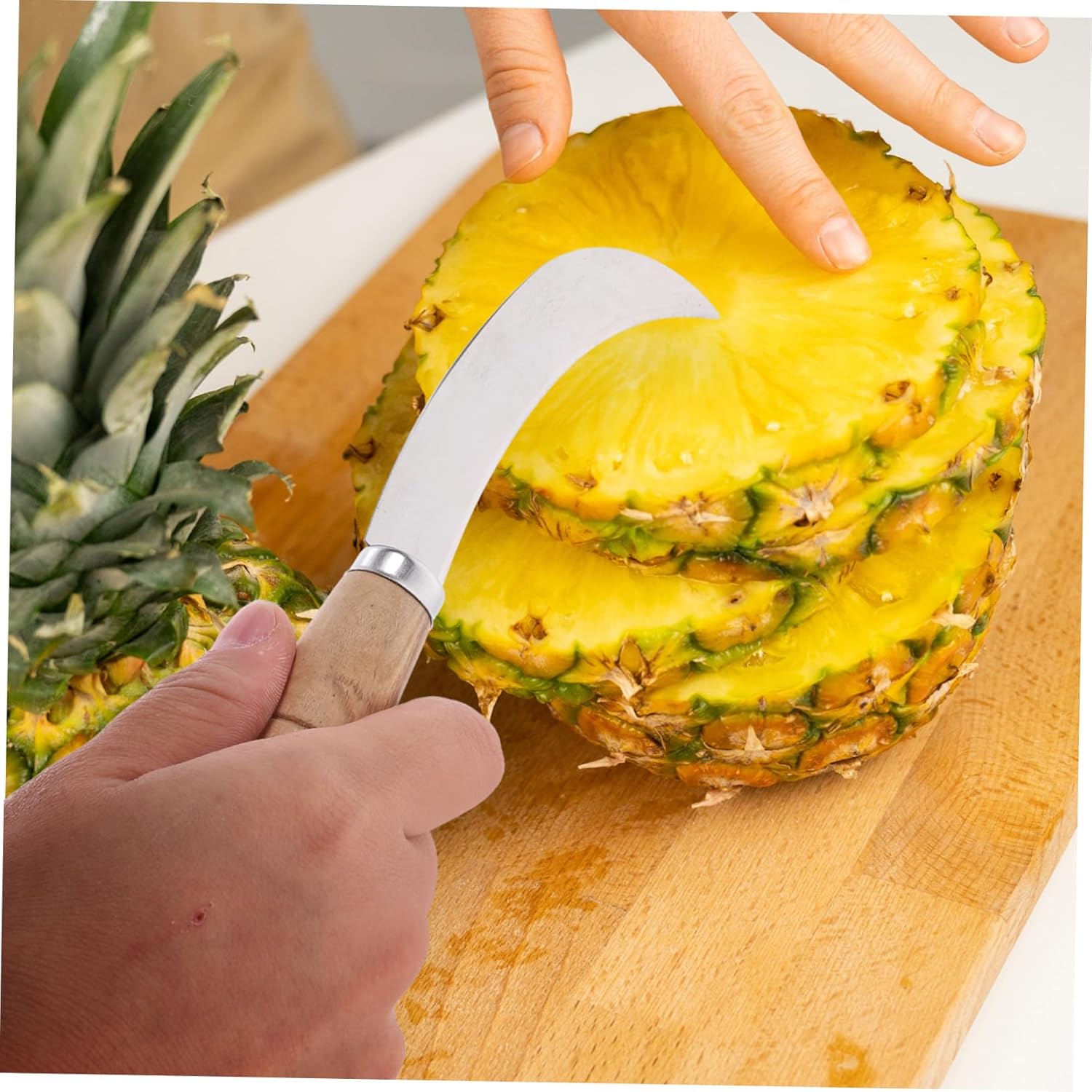 BESTOYARD Stainless Steel Fruit Knife Curved Pineapple Cutter Multifun