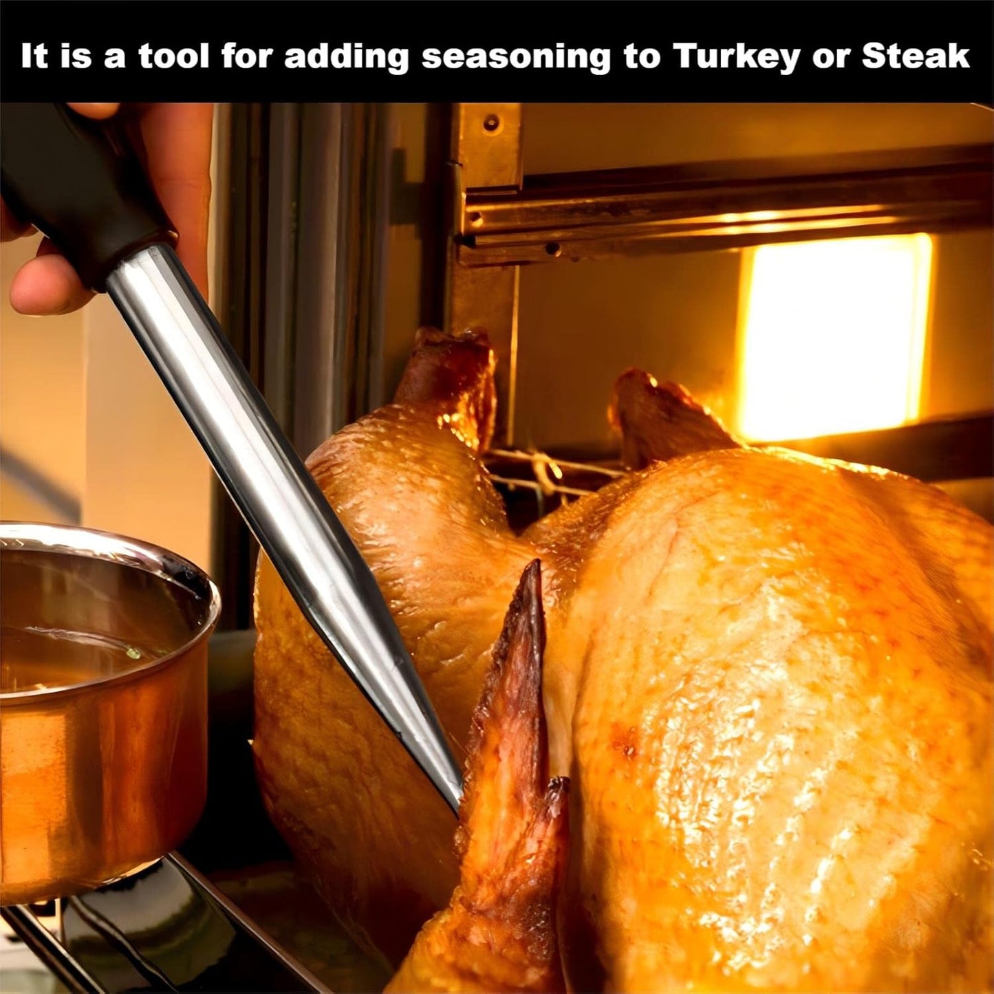 Turkey Baster, Baster Syringe for Cooking, Stainless Steel Baster with