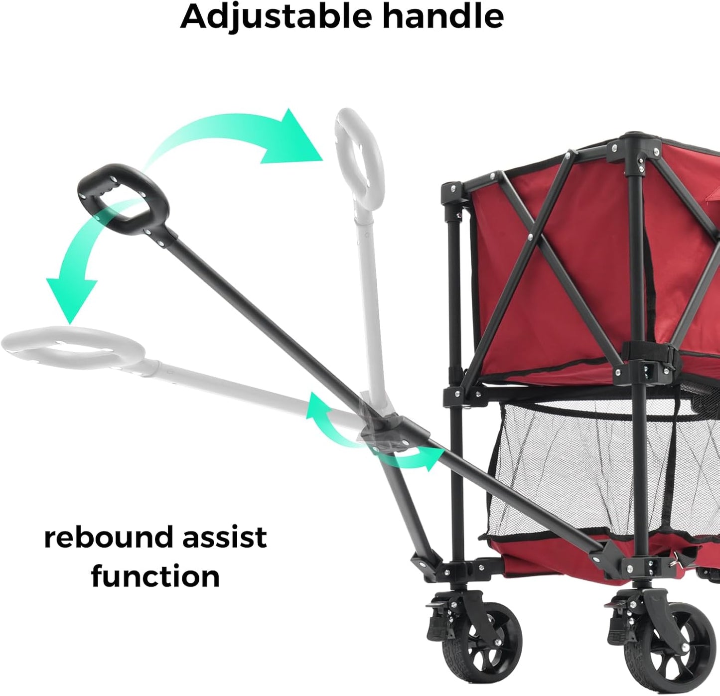 SUNNYFEEL Lightweight 47''L Double Decker Wagon for Sport, 270L Collap