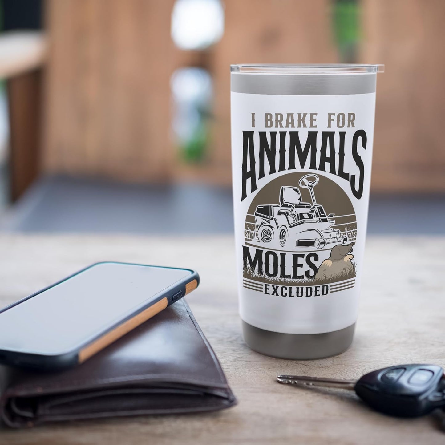 Lawn Mower Mowing Dad Father Landscaper Mole Tractor I Break Stainless Steel Insulated Tumbler