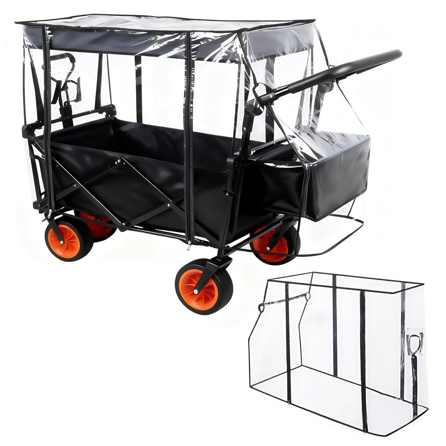 Wagon Rain Cover,Waterproof Sun Collapsible Cart Canopy Shade Wagons A