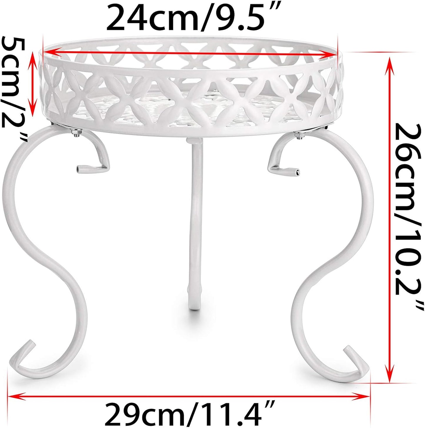 OwnMy Metal Round Plant Stand Rustproof Iron Flower Pot Holder, Indoor