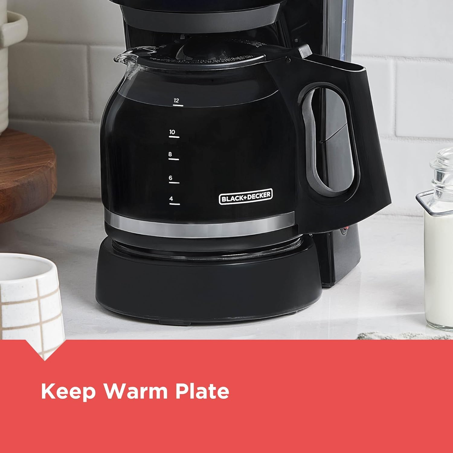 BLACK+DECKER 12-Cup Coffee Maker with Easy On/Off Switch, Easy Pour, N