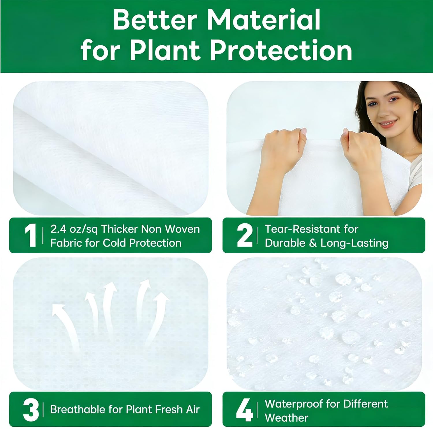 Plant Covers Freeze Protection-70"W x70"H Extra Large Frost Blankets f