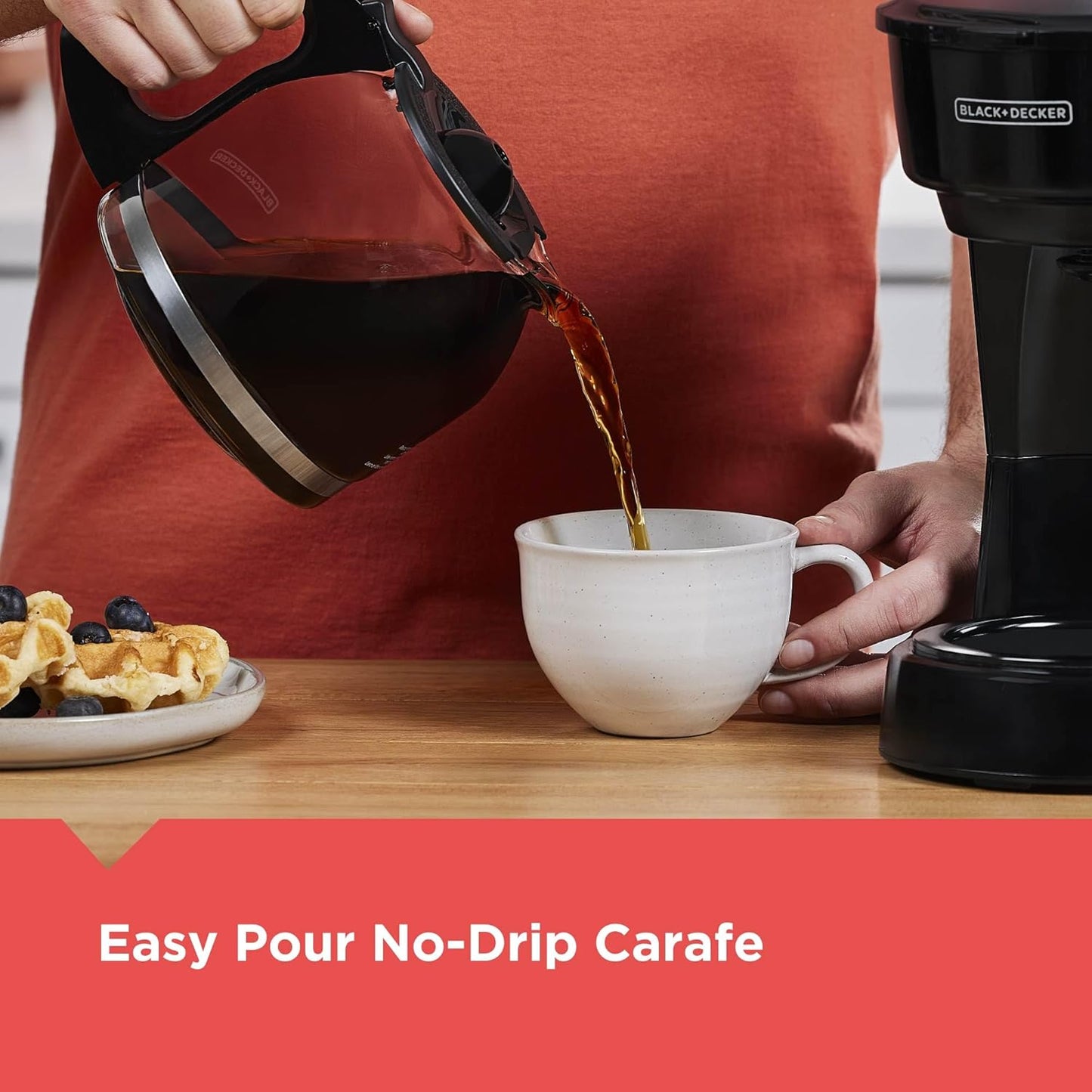 BLACK+DECKER 12-Cup Coffee Maker with Easy On/Off Switch, Easy Pour, N