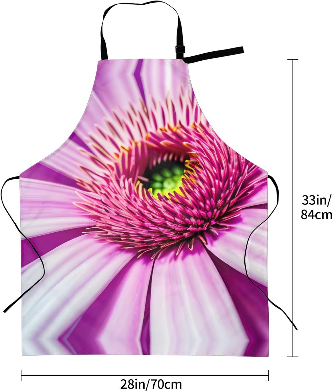 Pink flower tropical plant 1 print Waterproof chef's apron with pocket apron for kitchen cooking baking barbecue and gardening