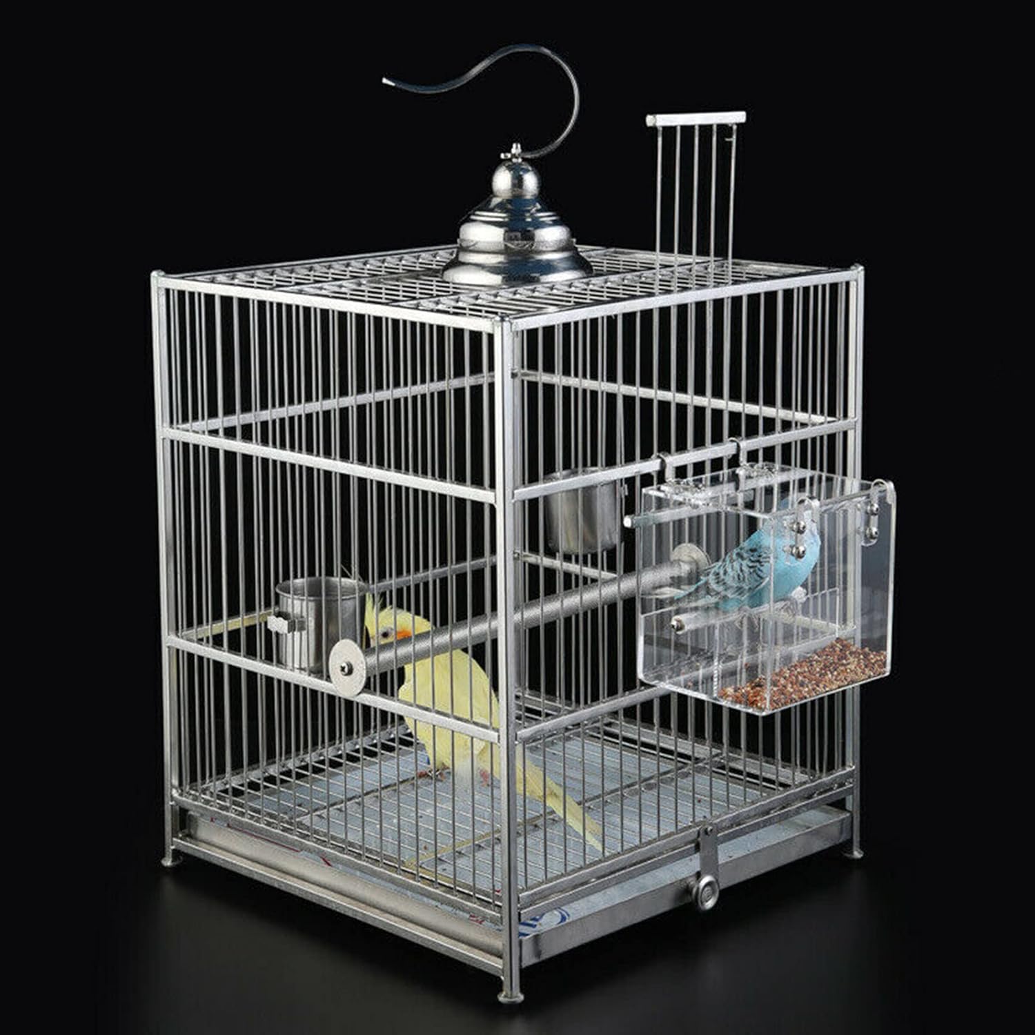 Automatic Bird Feeder No Mess Bird Cage Pet Feeder Seed Food Container