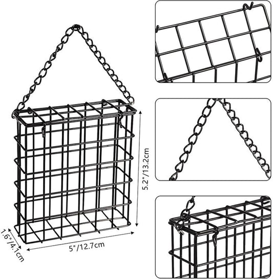 Wire Mesh Bird Feeder, Suet Cage Dispenser, Hangable Feeders with Sturdy Design, Outdoor Feeding Accessory, Patio Garden Feeder with Practical Style, Backyard Tool for Lawn Balcony