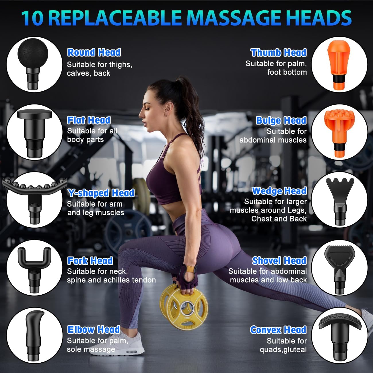 TOLOCO Massage Gun, Deep Tissue Back Massage for Athletes for Pain Rel