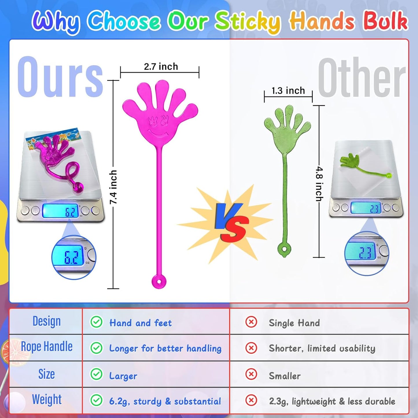 PICcircuit Sticky Hands Bulk 30 PCS Party Favors for Kids 4-8,8-12 Yea