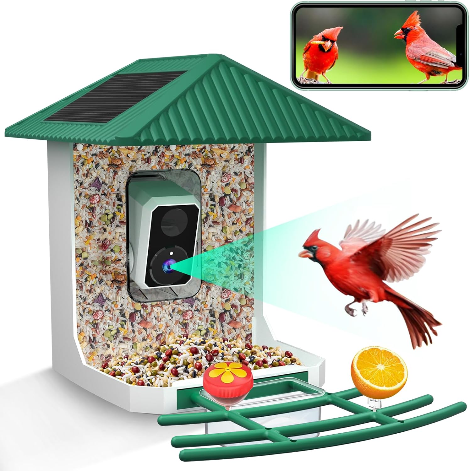 Uniter® 2.5K Smart Bird Feeder with Camera, 5G &2.4G Wifi, Solar Video