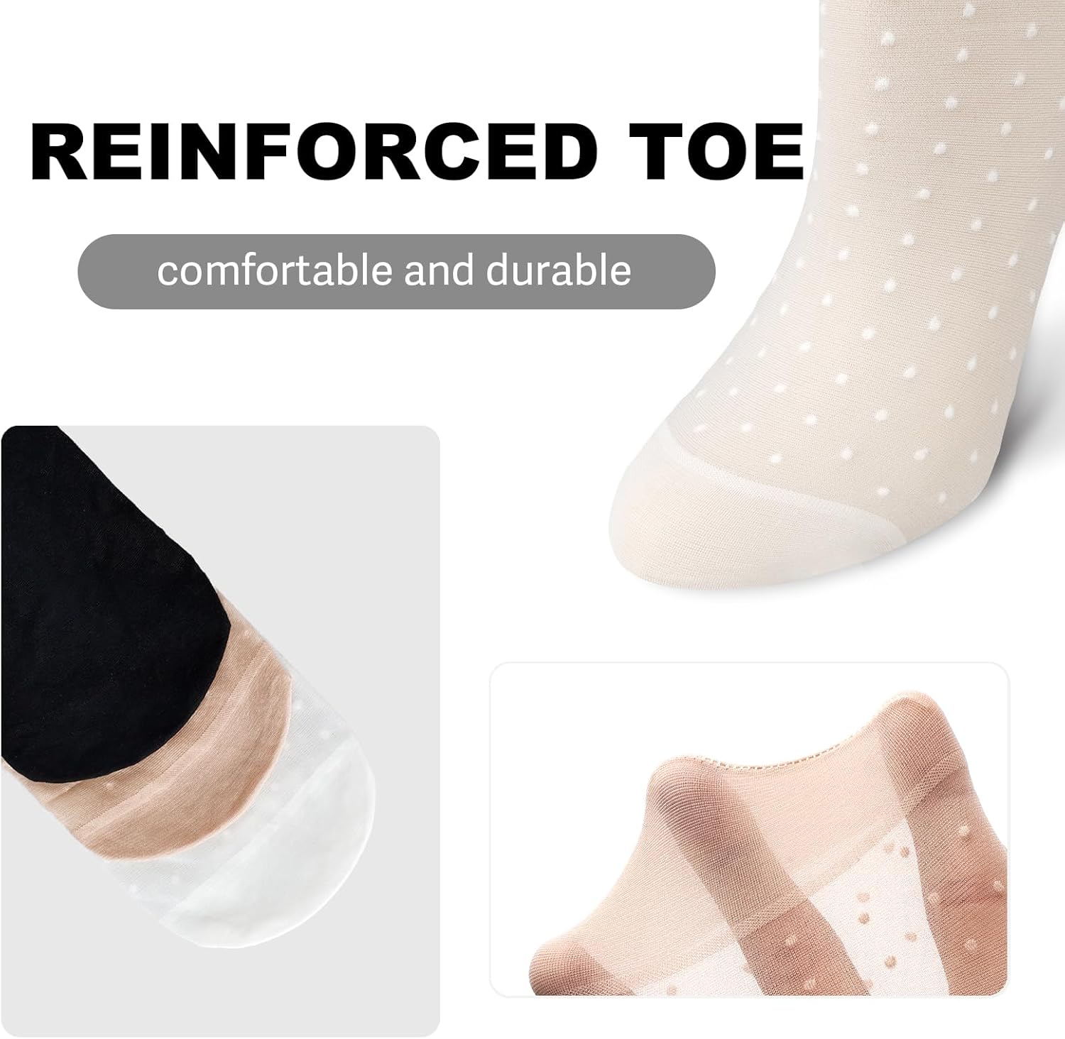 Mcool Mary 12 Pairs Women's Sheer Ruffle Socks Nude Stocking Summer Ul
