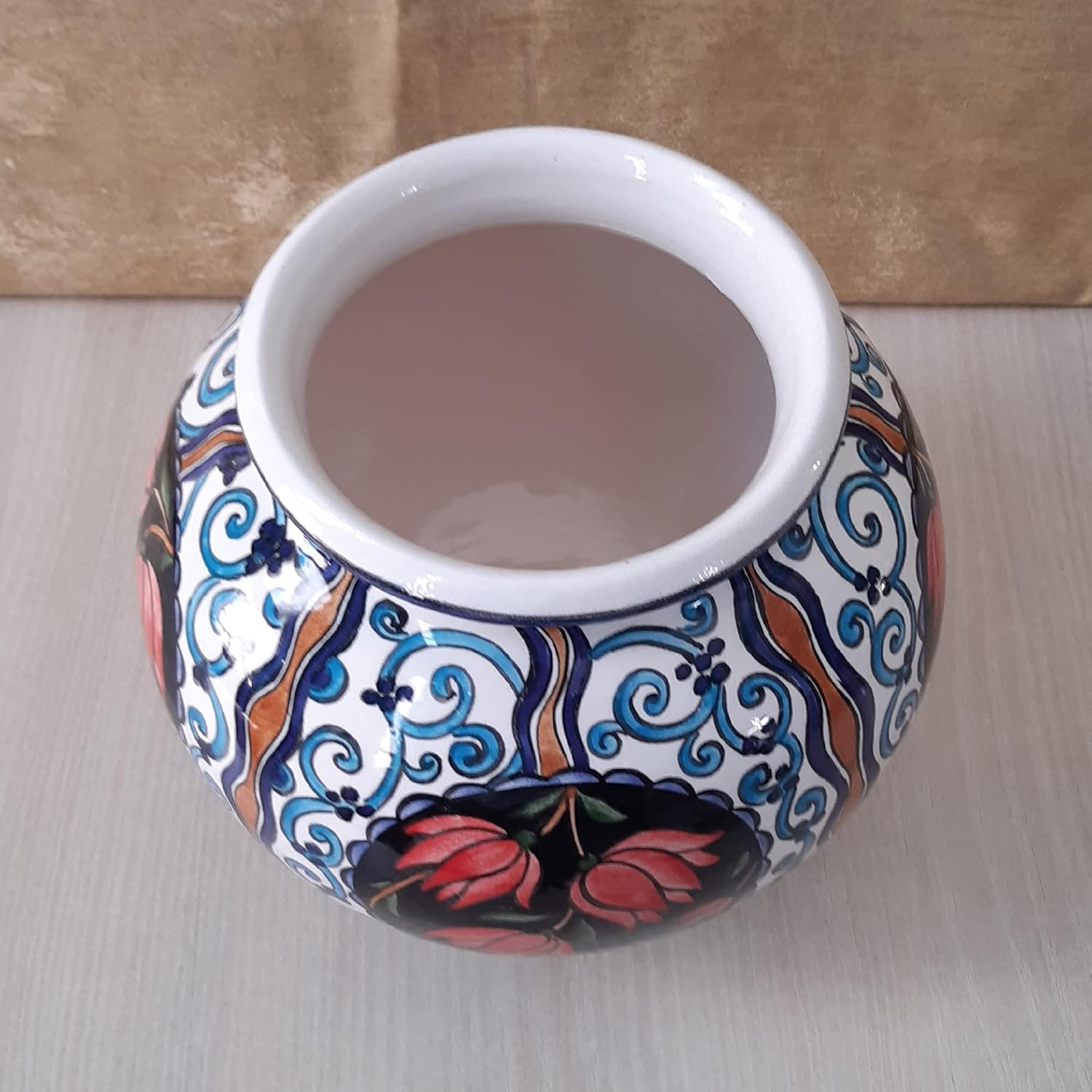 Handmade Ceramic Planter Pot, Decorated Planter Pot, Handmade Planter 