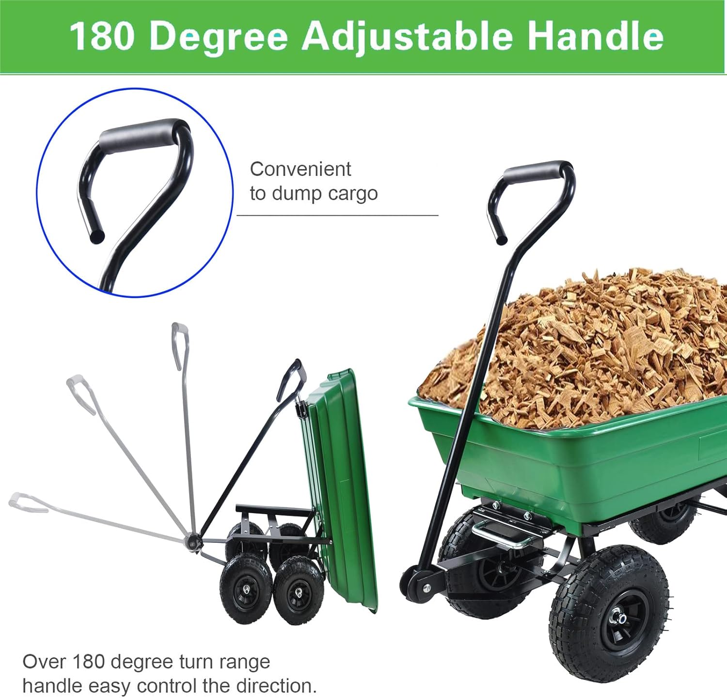Garden Cart Outdoor Utility Wagon with Solid Wheels Beach Wagon,All Te