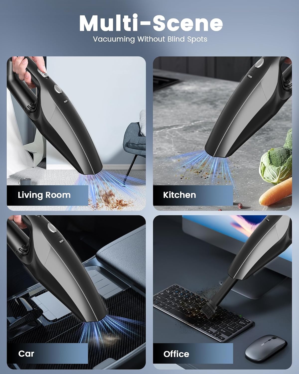 Handheld Vacuum Cordless, Car Vacuums Powerful with Rechargeable Batte