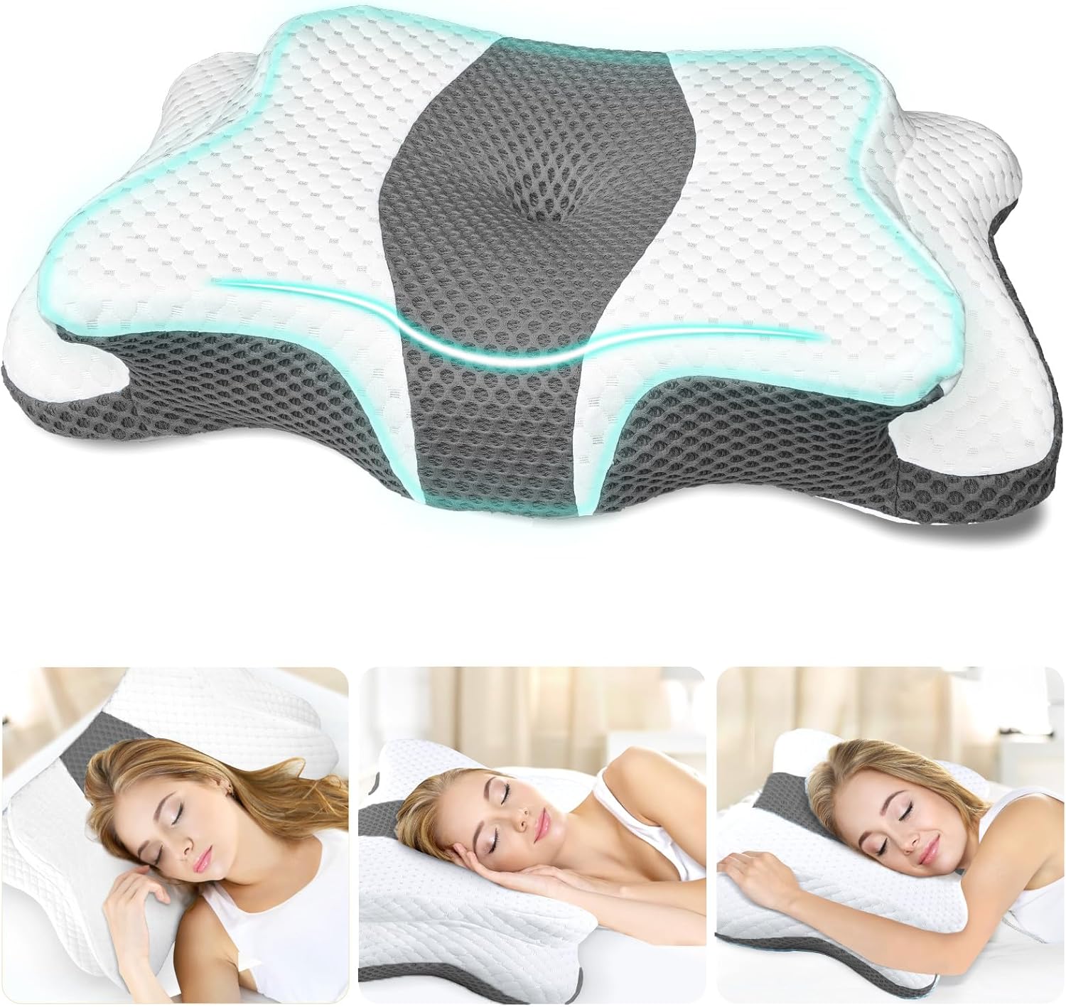 Memory Foam Pillows, Cervical Pillow for Neck and Shoulder Pain Relief