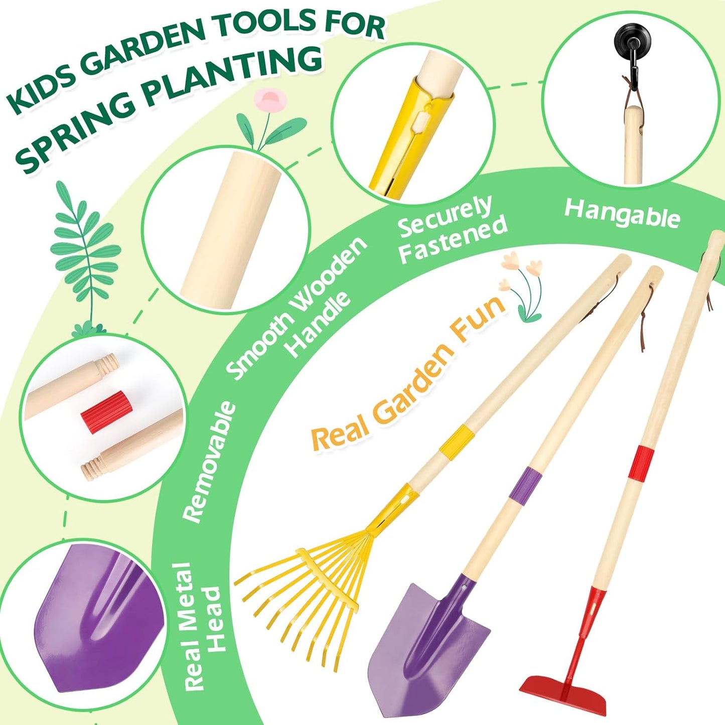 Kids Gardening Set, Outdoor Toys with Wheelbarrow and Kids Garden Tool