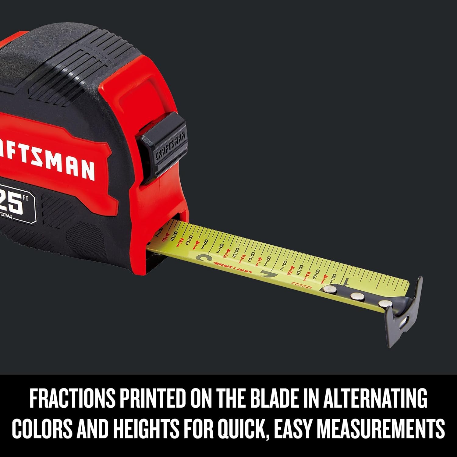 CRAFTSMAN 25-Ft Tape Measure with Fraction Marketing, Retractable, Man