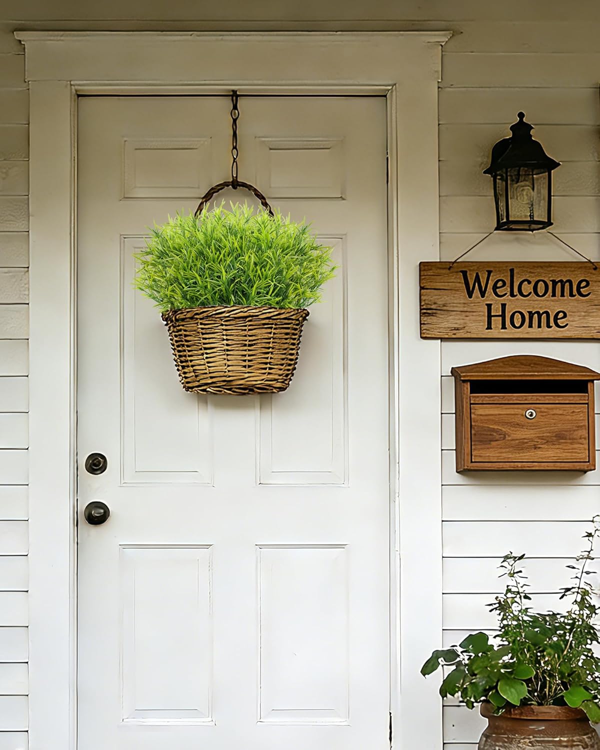 20 Bundles Artificial Rosemary Stems Boxwood Shrubs Grass UV Resistant, Artificial Greenery Stems Fake Plants Faux Plastic Greenery for Indoor Outdoor Wedding Pot Porch Fence Hanging Planter