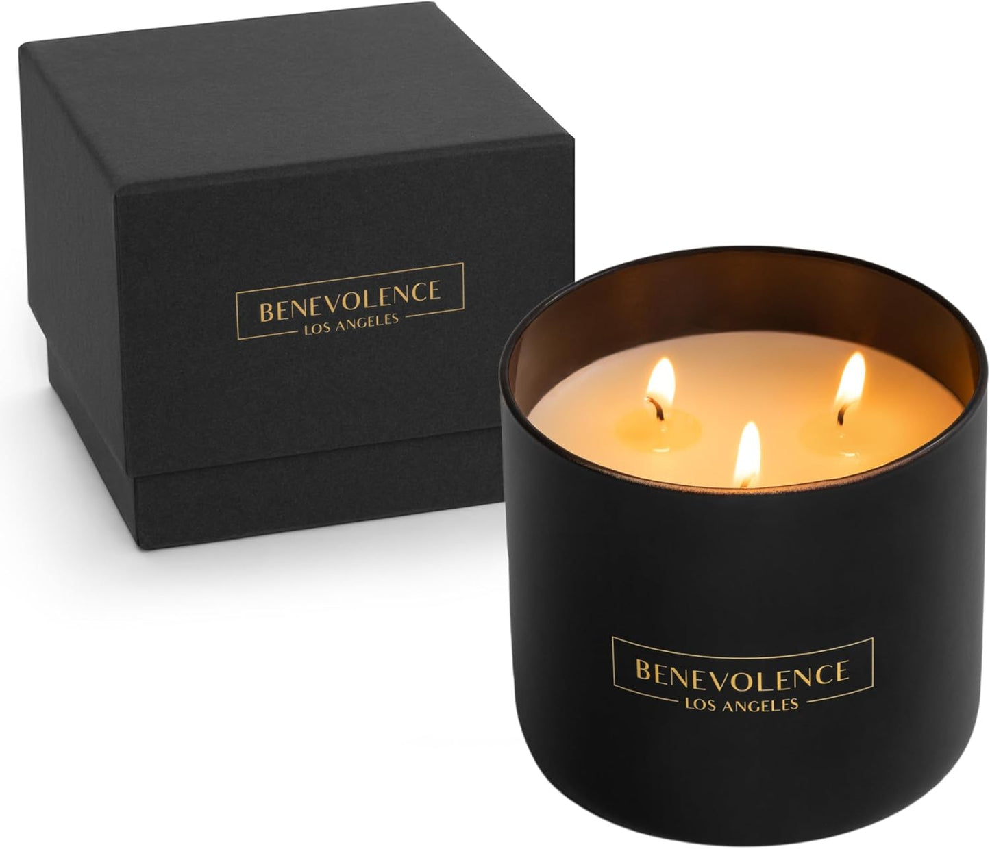 Benevolence LA 3 Wick Candle, Bergamot & Jasmine Large Christmas Scent