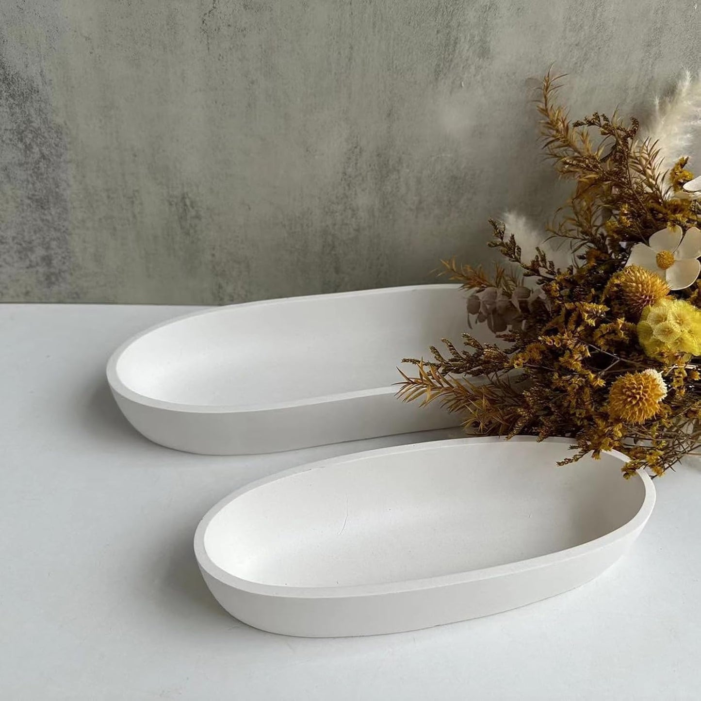 Boat Shaped Concrete Storage Bowl Silicone Mold Succulent Flower Pot Planter Vase Plaster Mold Cement Gypsum Candle Vessel Boat Ornament Moulds
