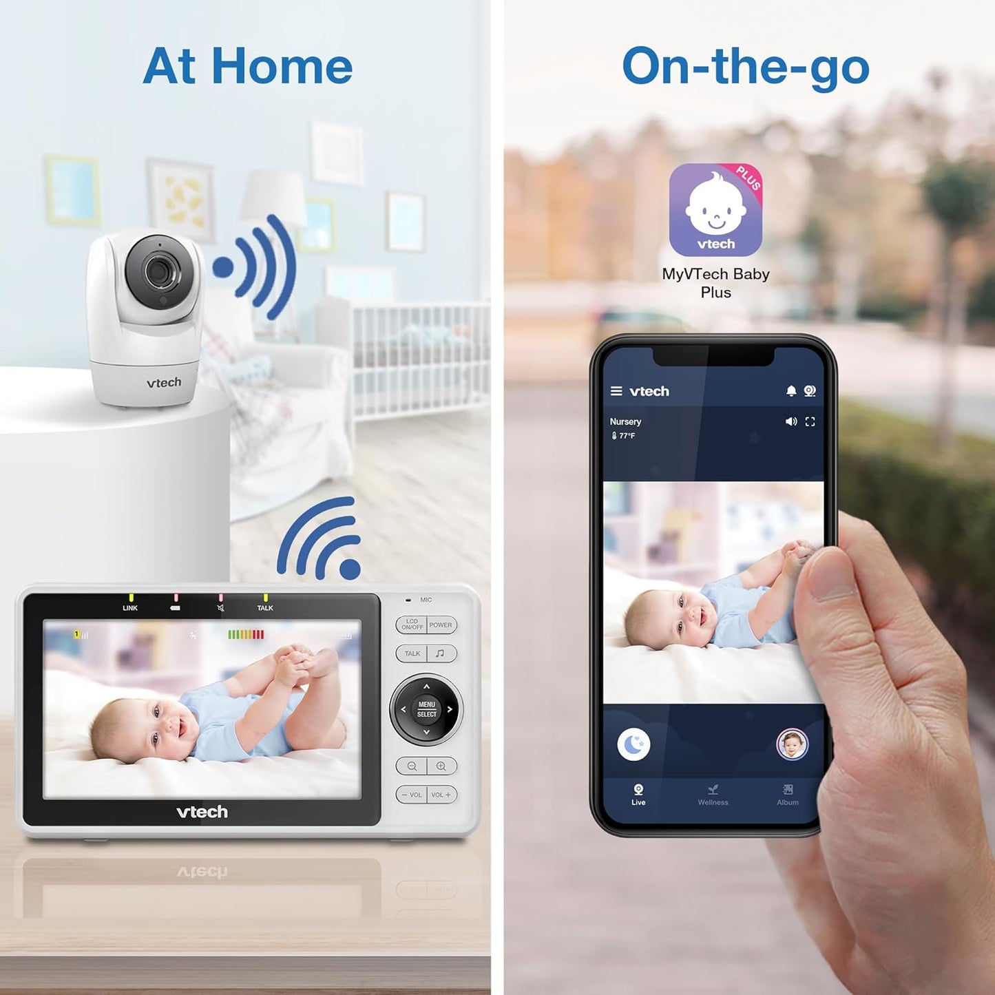 VTech VM901 Smart WiFi Baby Monitor with 1080p FHD Camera and 5" HD IP