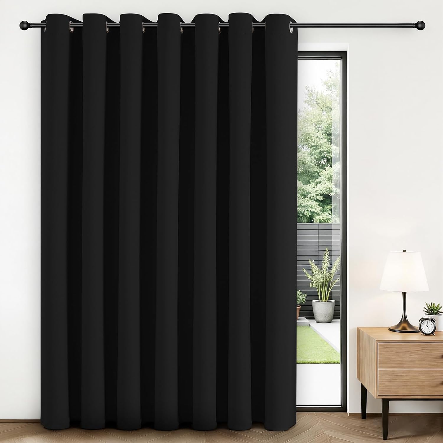 Joydeco Blackout Patio Sliding Door Curtains 84 Inches Long, Grommet P