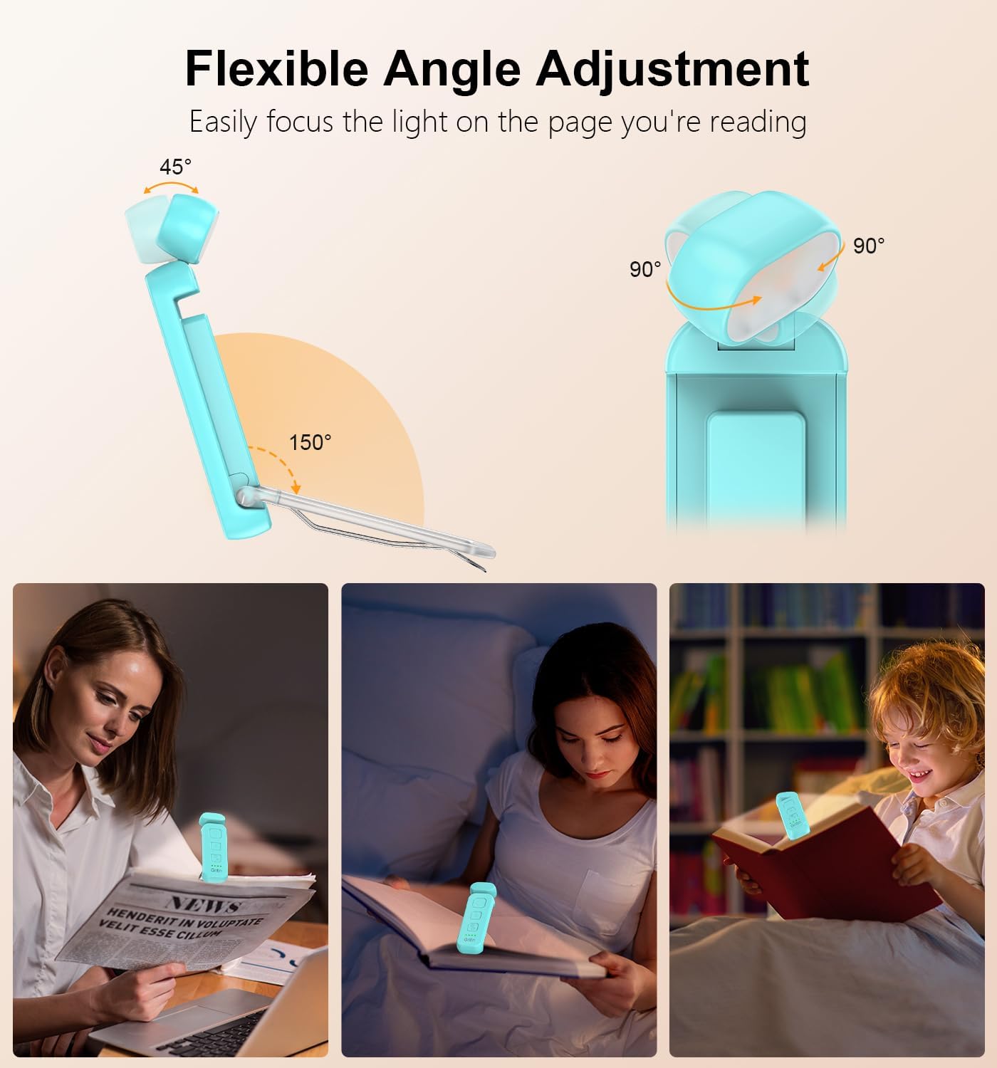 Gritin Reading Light, Rechargeable Book Light for Reading in Bed - Eye
