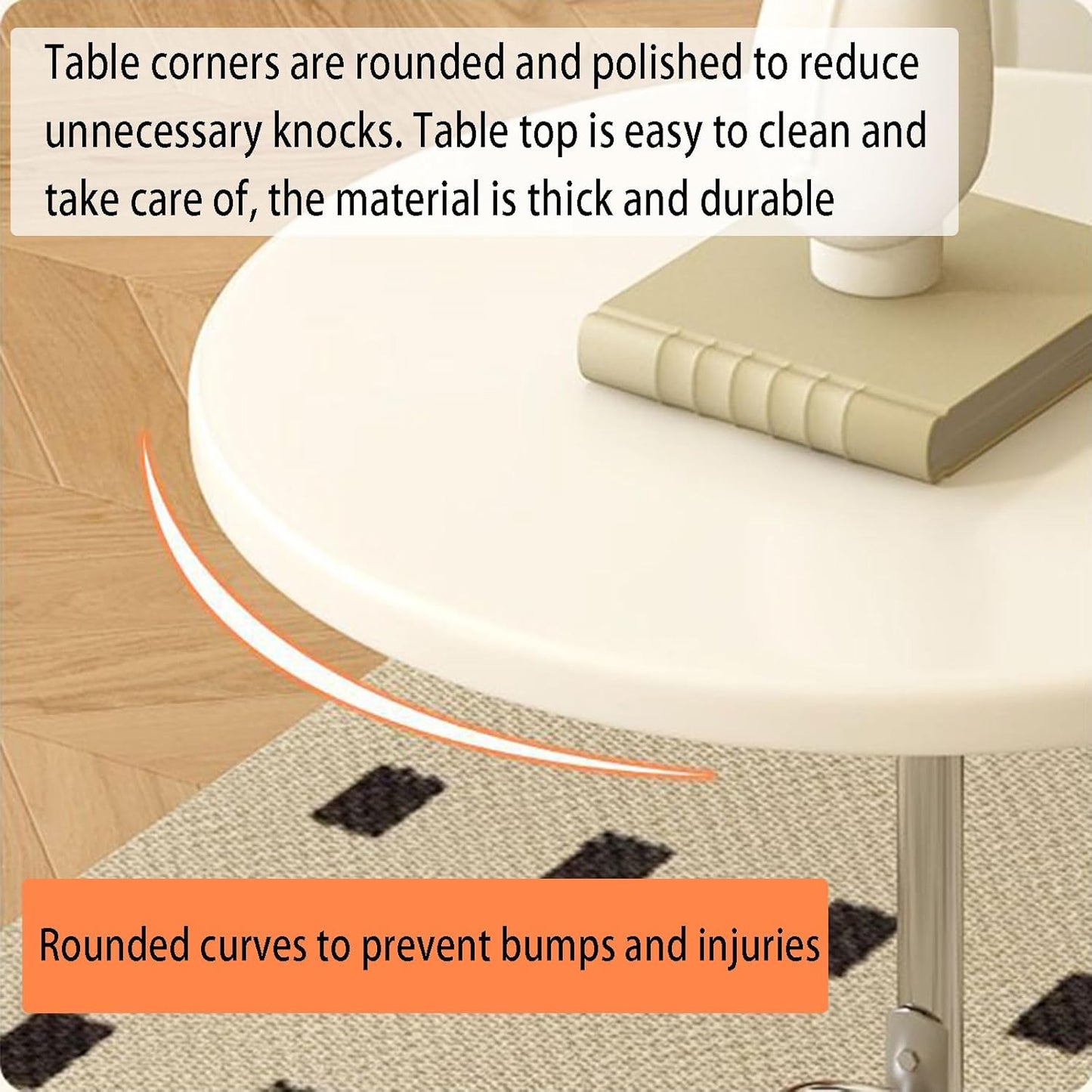 End Table, Small Round Table with Stylish Stand, Nightstand, Brown/White/Black/Grey, Round Side Table for Living Room, Bedroom Plant Stand Indoor Outdoor, Easy Assembly