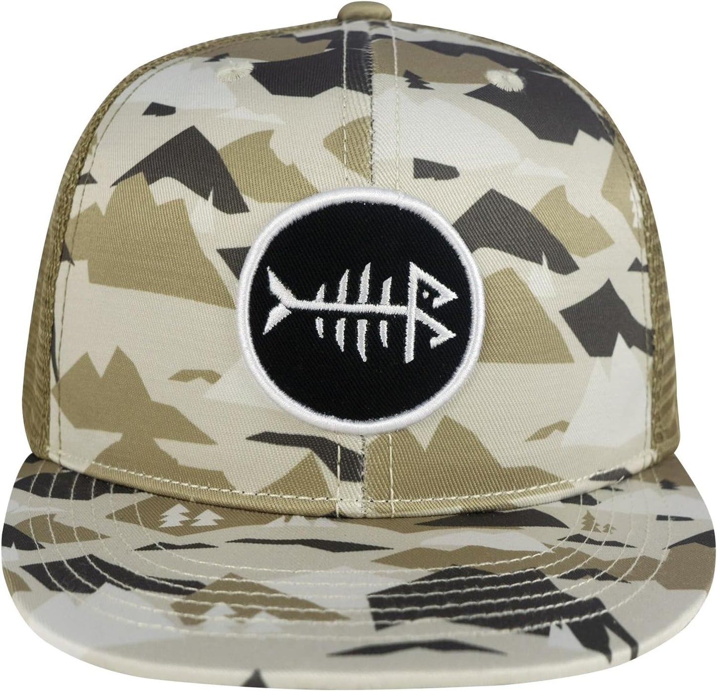BASSDASH Flat Brim Trucker Cap Adjustable Snapback Hat Mesh Back for M