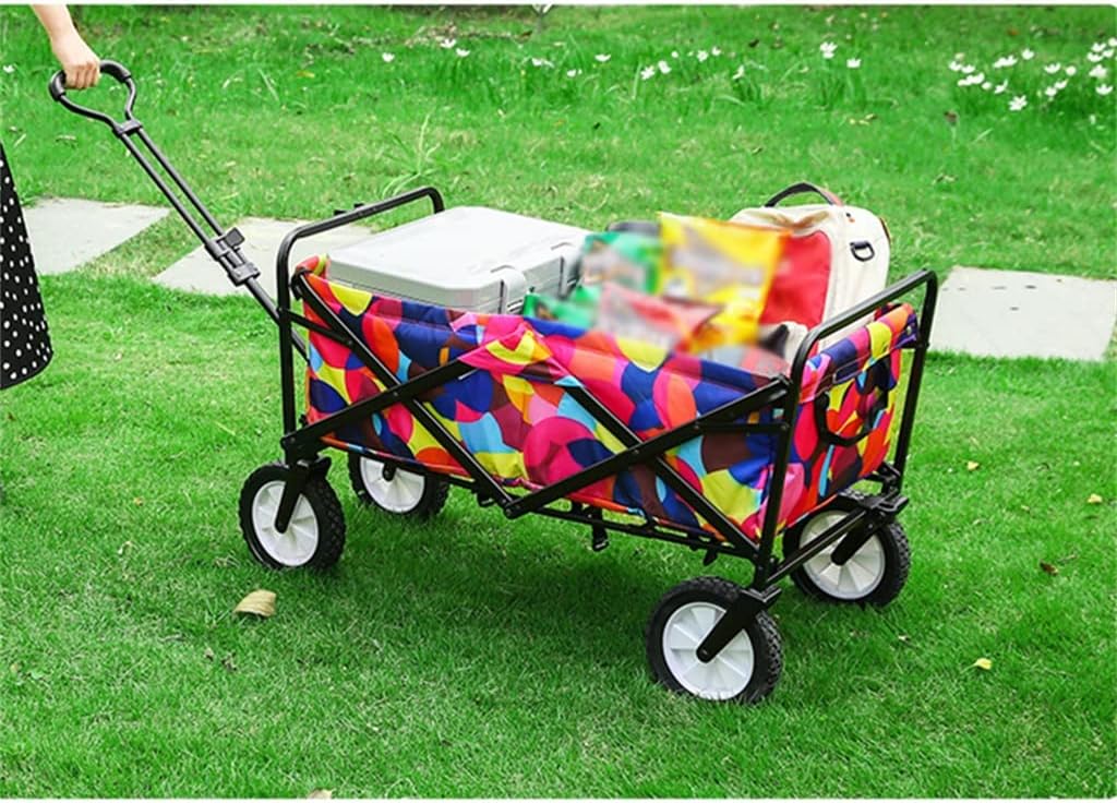 JSEIAJB Portable Garden Carts Leisure Camping Wagon Beach Cart Folding