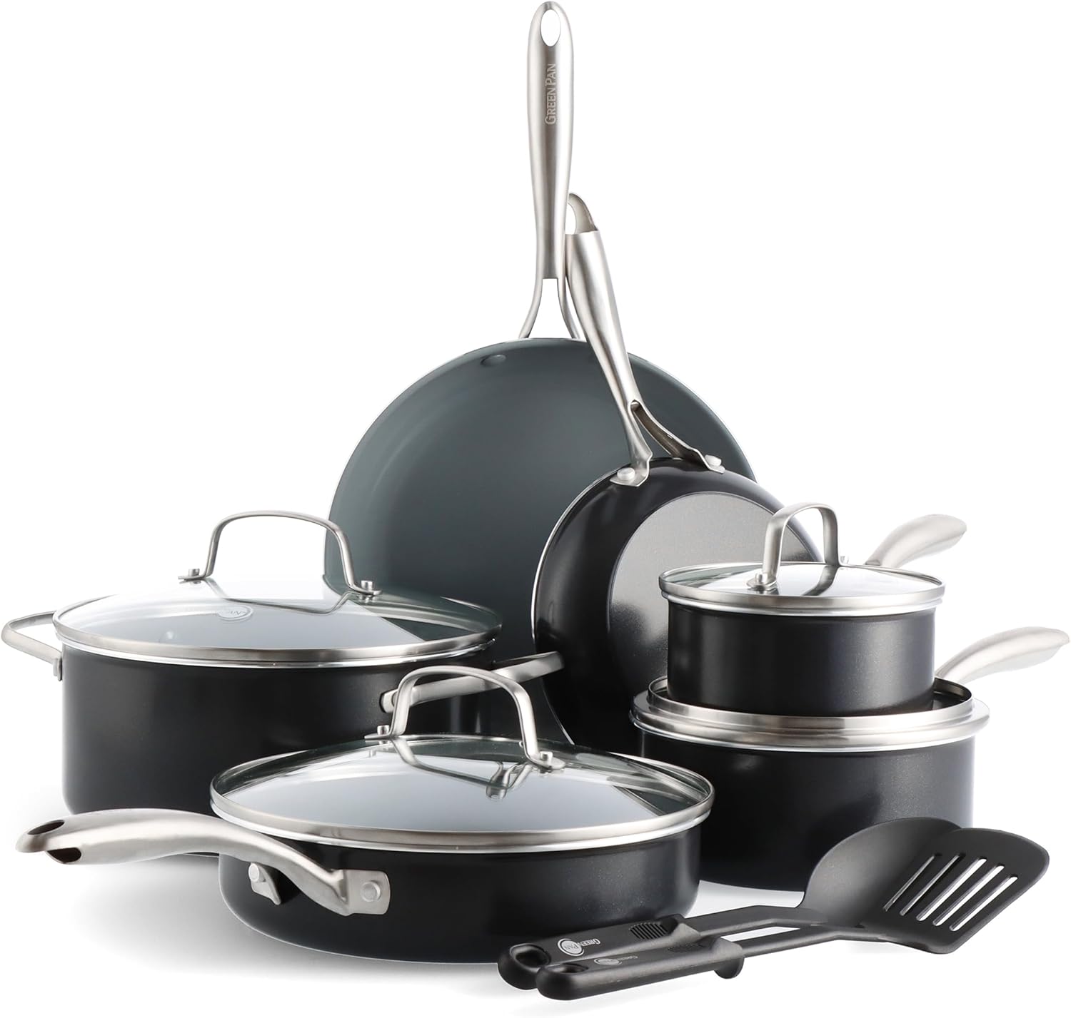 GreenPan 12 Piece Nonstick Swift Cookware Set, Ceramic PFAS-Free Pots 
