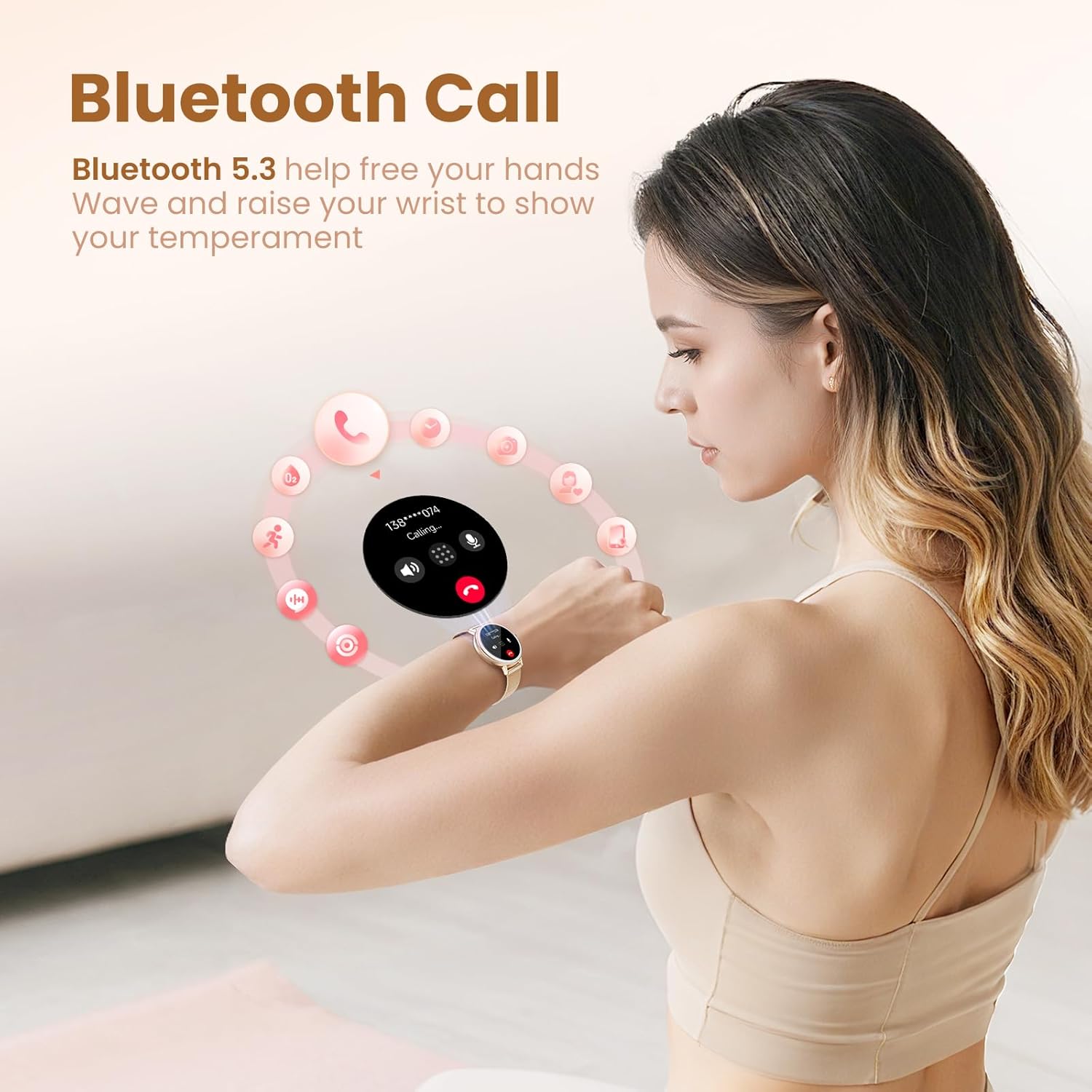 KEEPONFIT Smart Watches for Women Android/iPhone, IP68 Waterproof Fitn