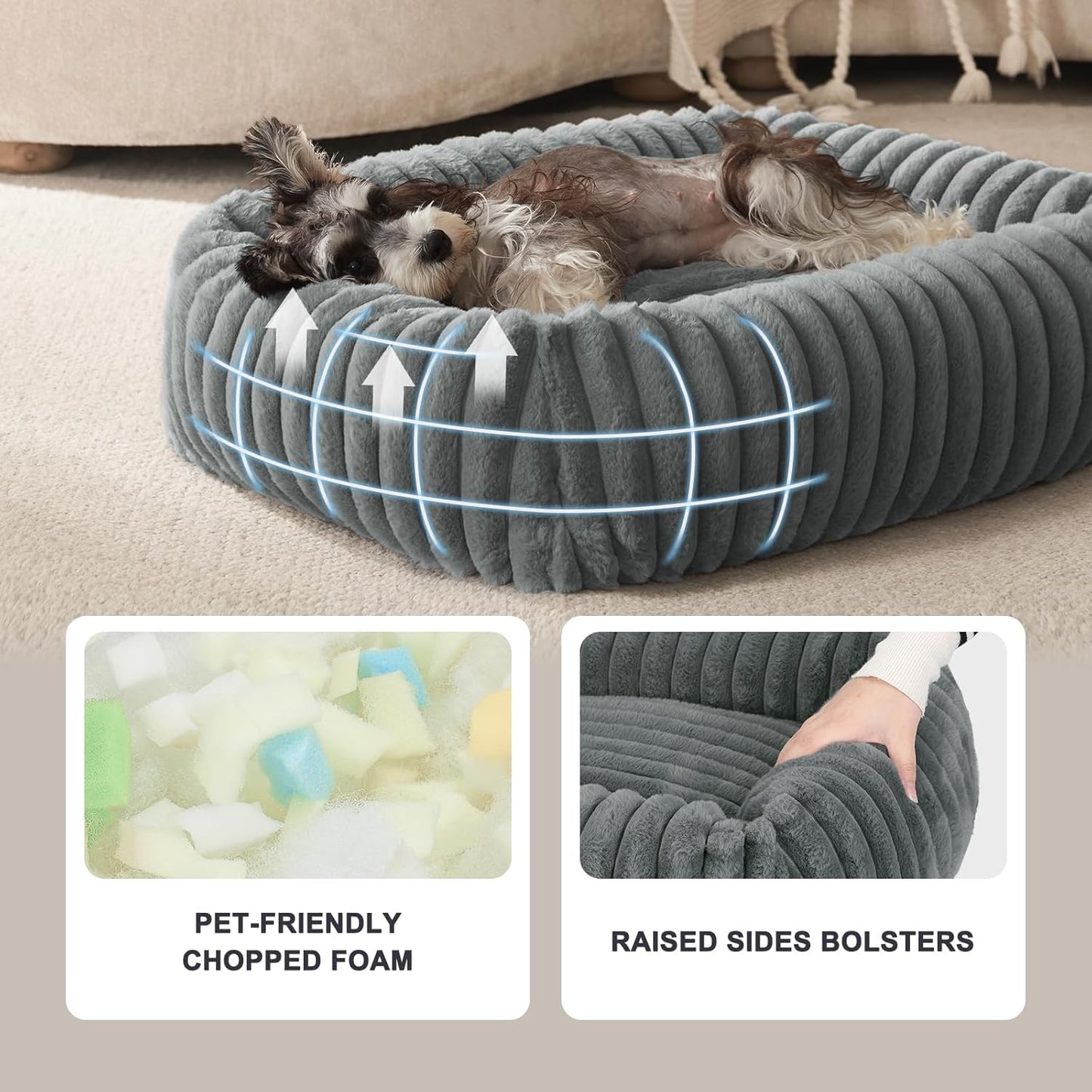 FURTIME Dog Bed for Small Dogs, Washable Orthopedic Dog Bed with Remov