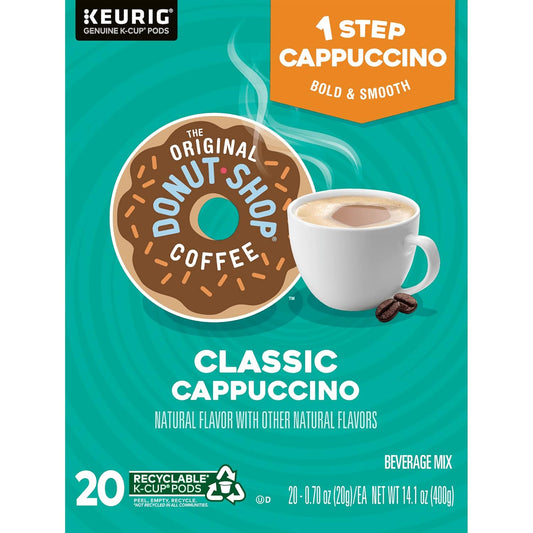 The Original Donut Shop One-Step Classic Cappuccino, Keurig Single-Serve K-Cup Pods, 20 Count (Pack of 1)
