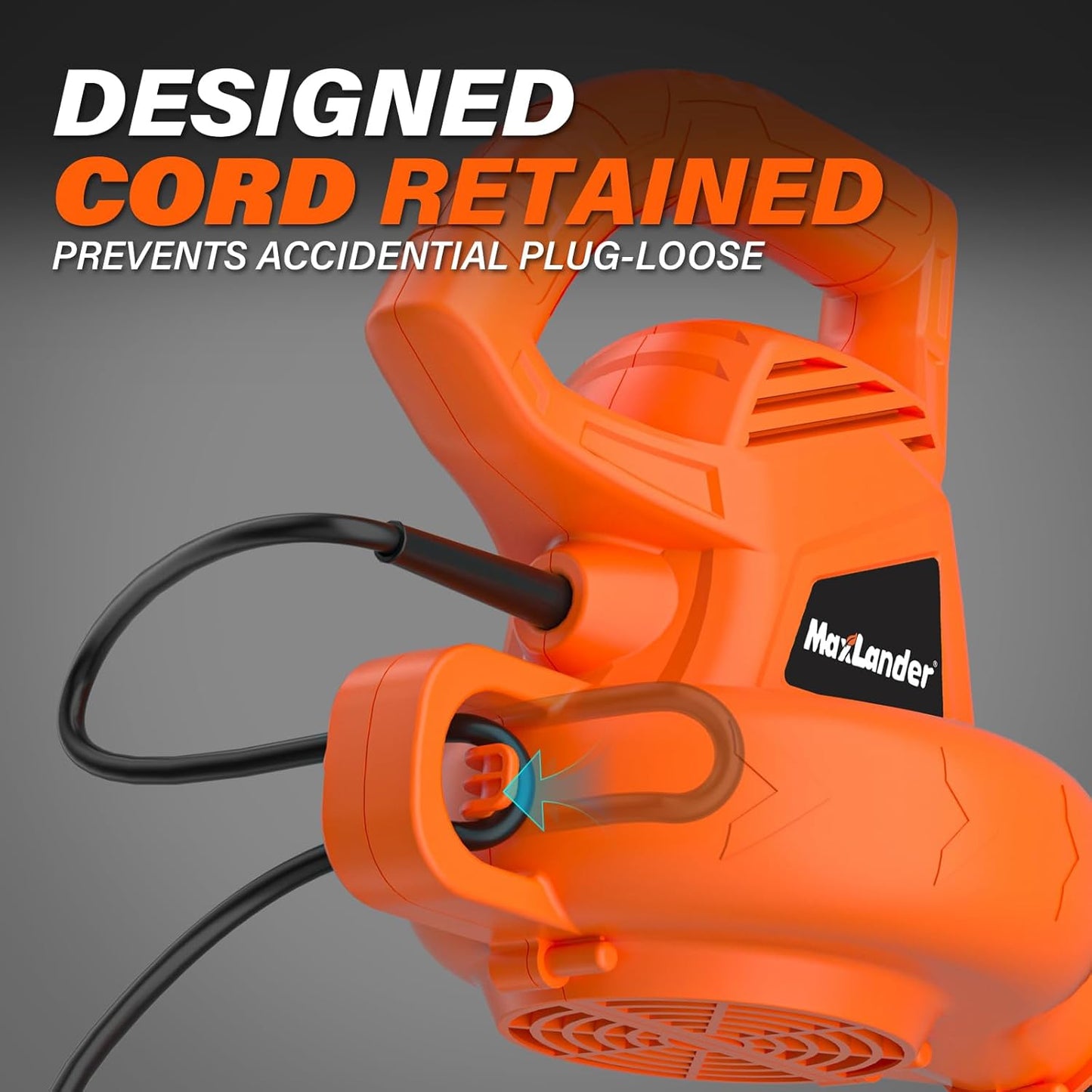 MAXLANDER Leaf Blower Corded, 7-AMP 350CFM/155MPH Electric Leaf Blower