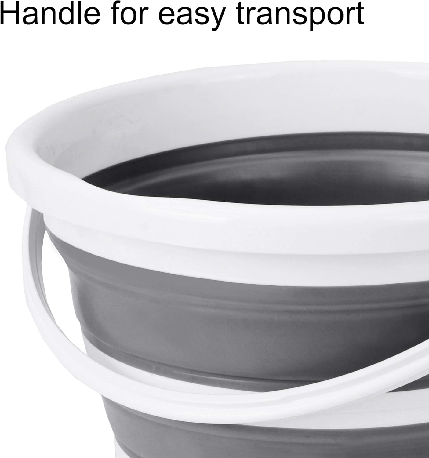 Eurow Indoor and Outdoor Collapsible Bucket with Handle, 10 Liters, 2.